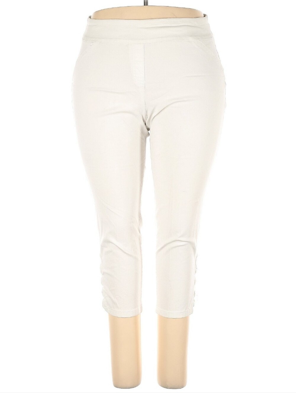 Alia Plus Ivory Capri Pants Bow Cutout Ankle Detail Coquette Plus Size 22W EUC - Picture 5 of 6